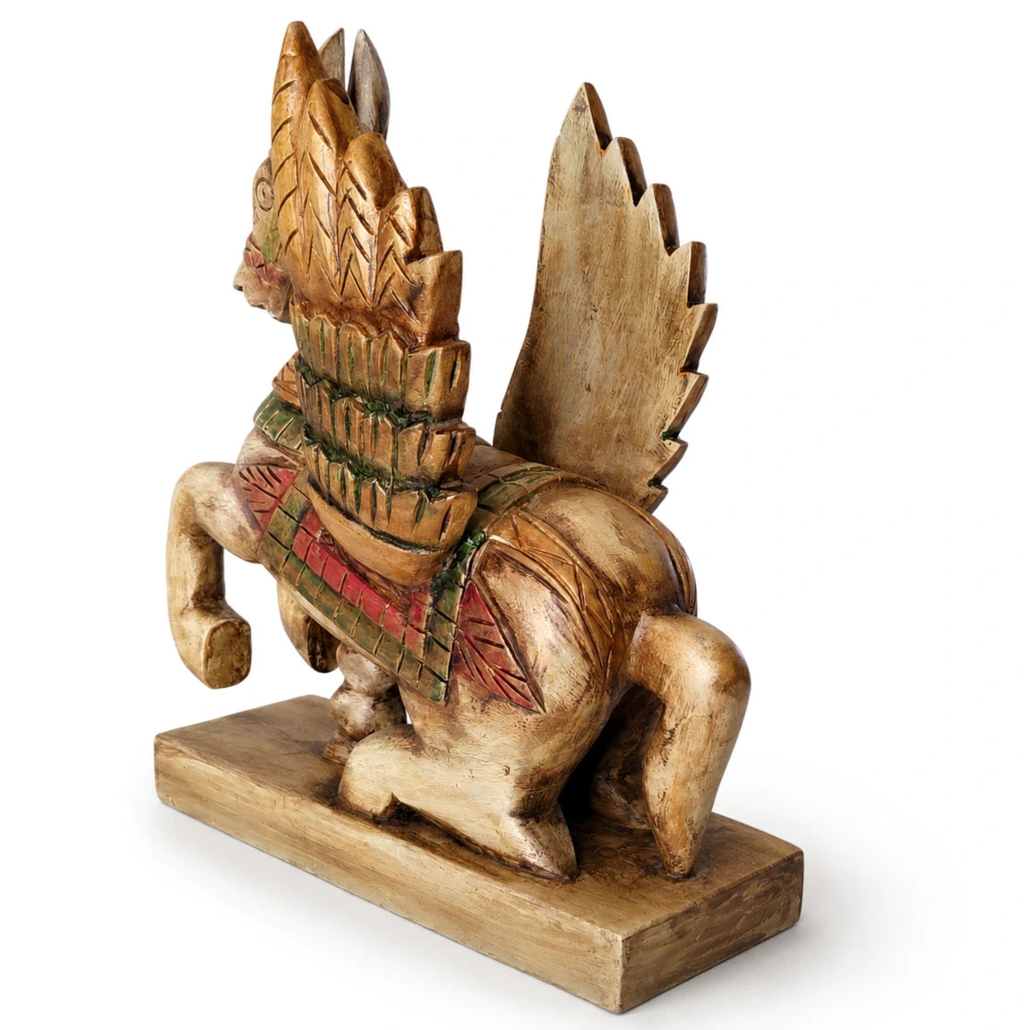 Antique Look Wooden Angel Horse