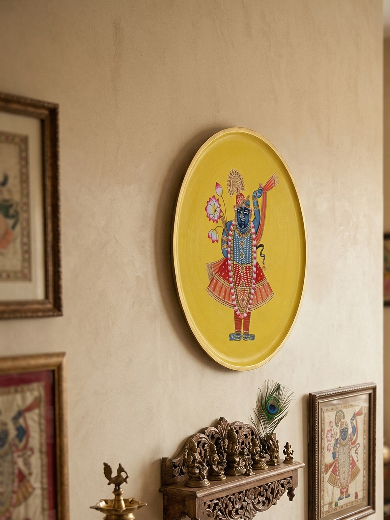 hand painted Srinathji  wall décor plate