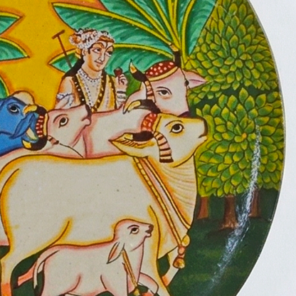 Hand Painted Cows Decor Wall Plate