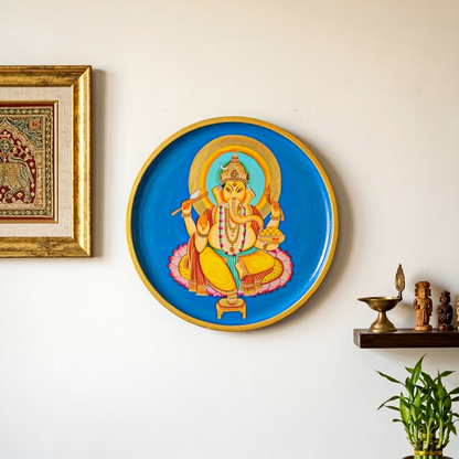 Hand Painted God Ganesh ji Wall Plate