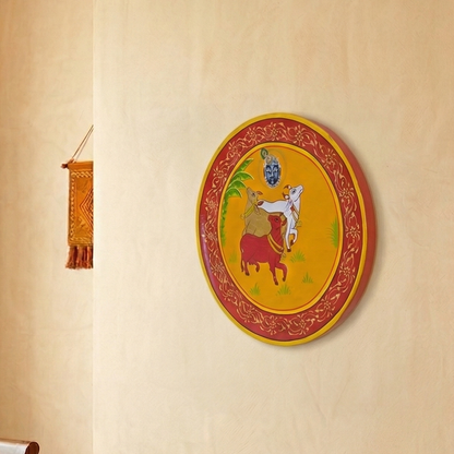 Hand Painted Srijee Cows Décor Plate