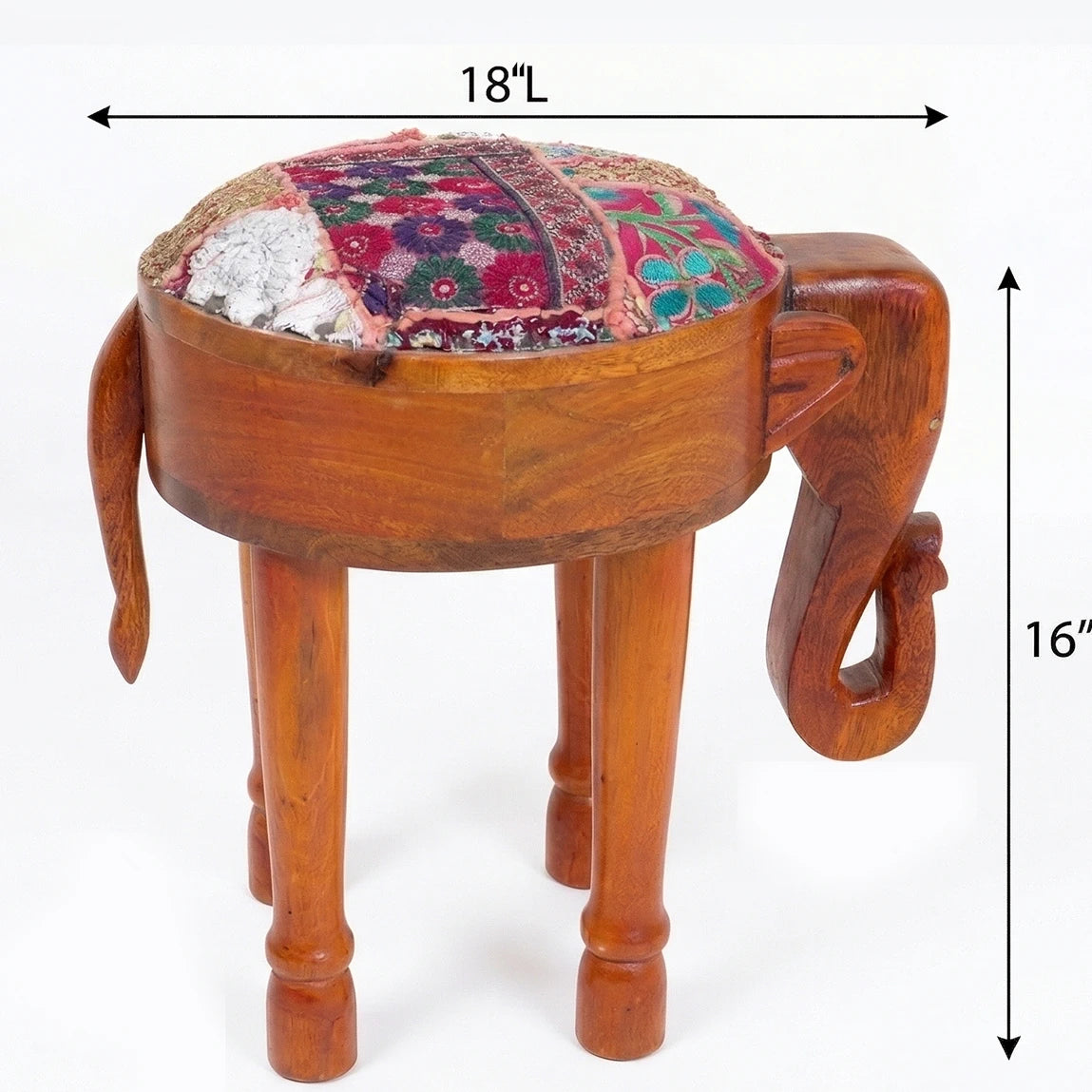 Elephant Head Round Seater with Drawer and upholstry