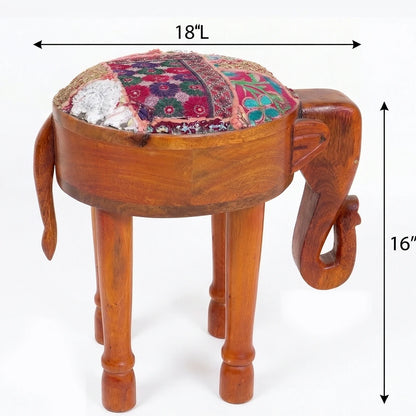 Elephant Head Round Seater with Drawer and upholstry