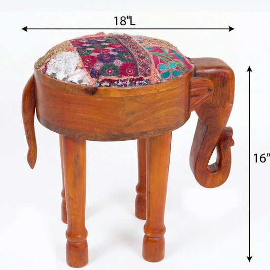 Elephant Head Round Seater with Drawer and upholstry