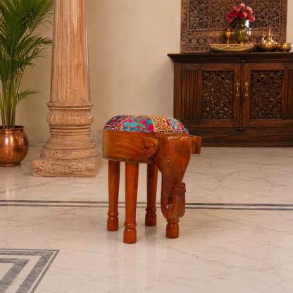 Elephant Head Round Seater with Drawer and upholstry