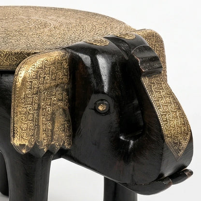 Elephant Head Round Seat with Emboss Brass Sheet