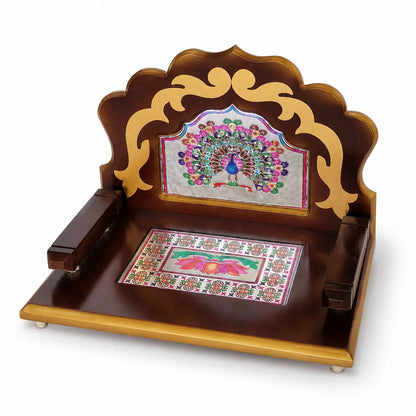 Minakari Wooden Sinhasan