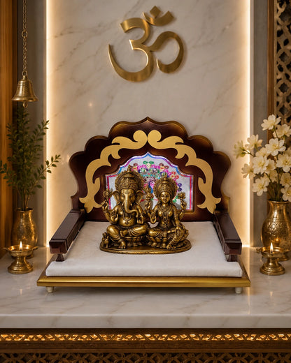 Minakari Wooden Sinhasan