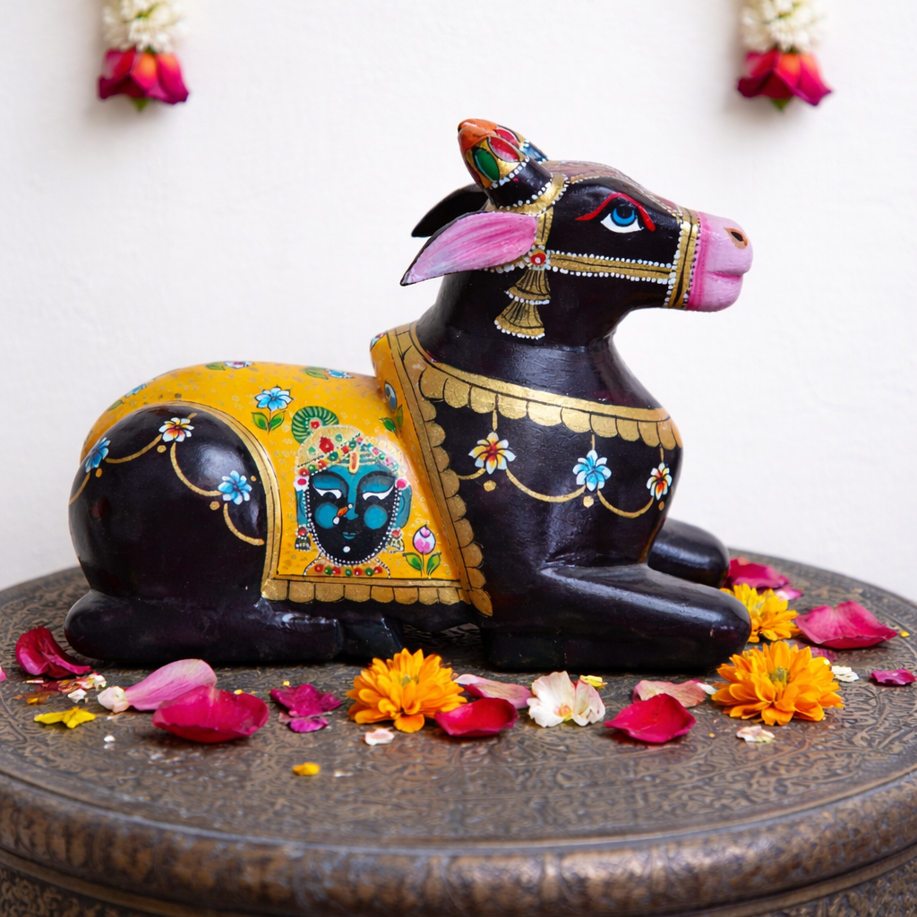 Finely Hand Painted Black Nandi