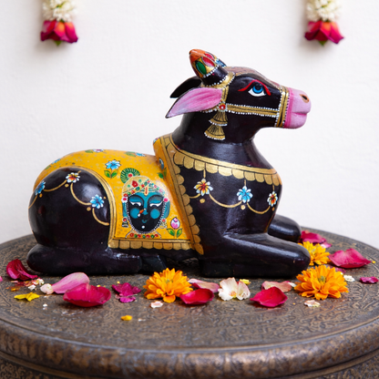 Finely Hand Painted Black Nandi