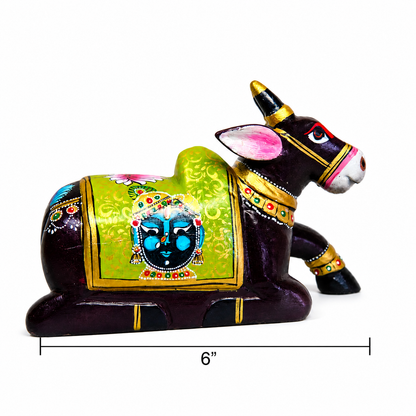 Finely Hand Painted 6" Brown Nandi
