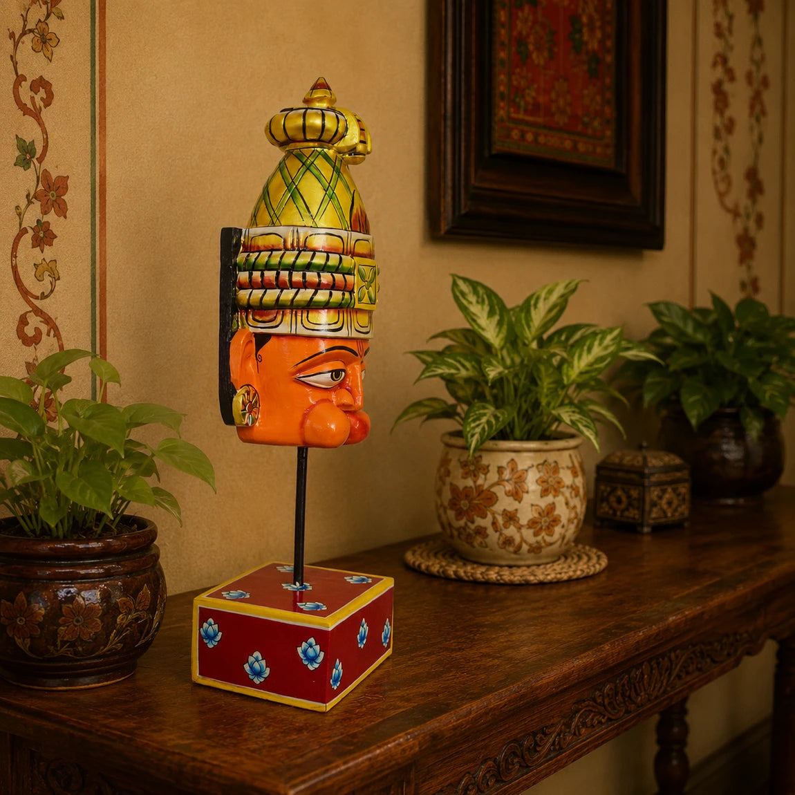 Hand Painted Hanuman Face Stand