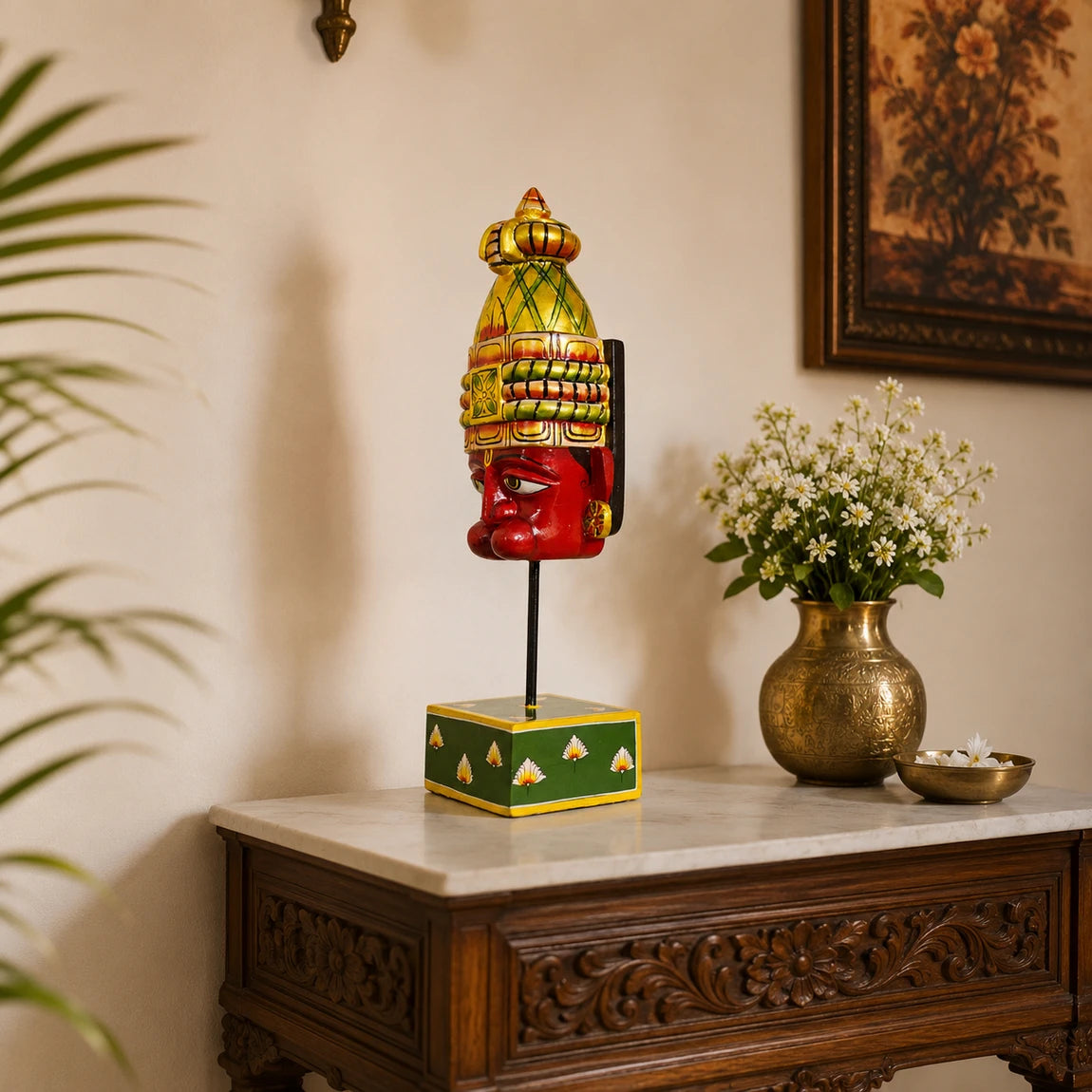Hand Painted Hanuman Face Stand