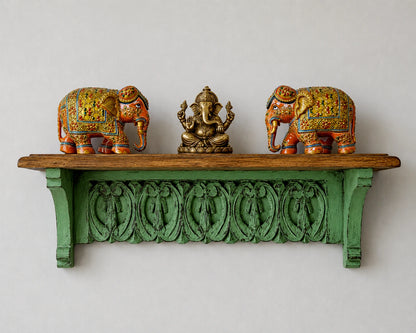 Hand Painted  Orange Elephant Pair of 2