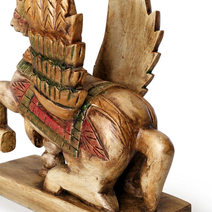 Antique Look Wooden Angel Horse
