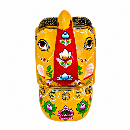 Vastu Yellow Elephant Head Wall Hanging