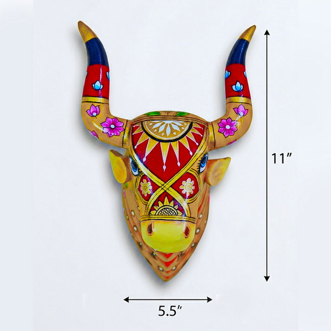 Yellow Bull Head Wall Hanging