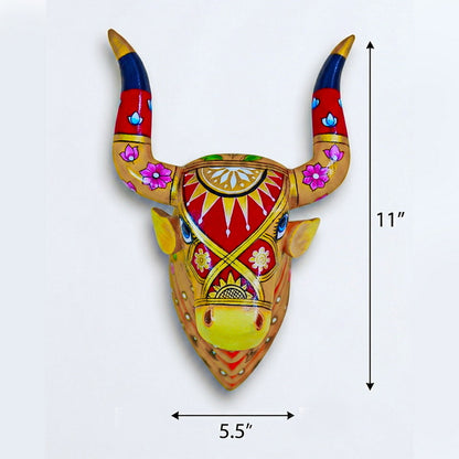 Yellow Bull Head Wall Hanging
