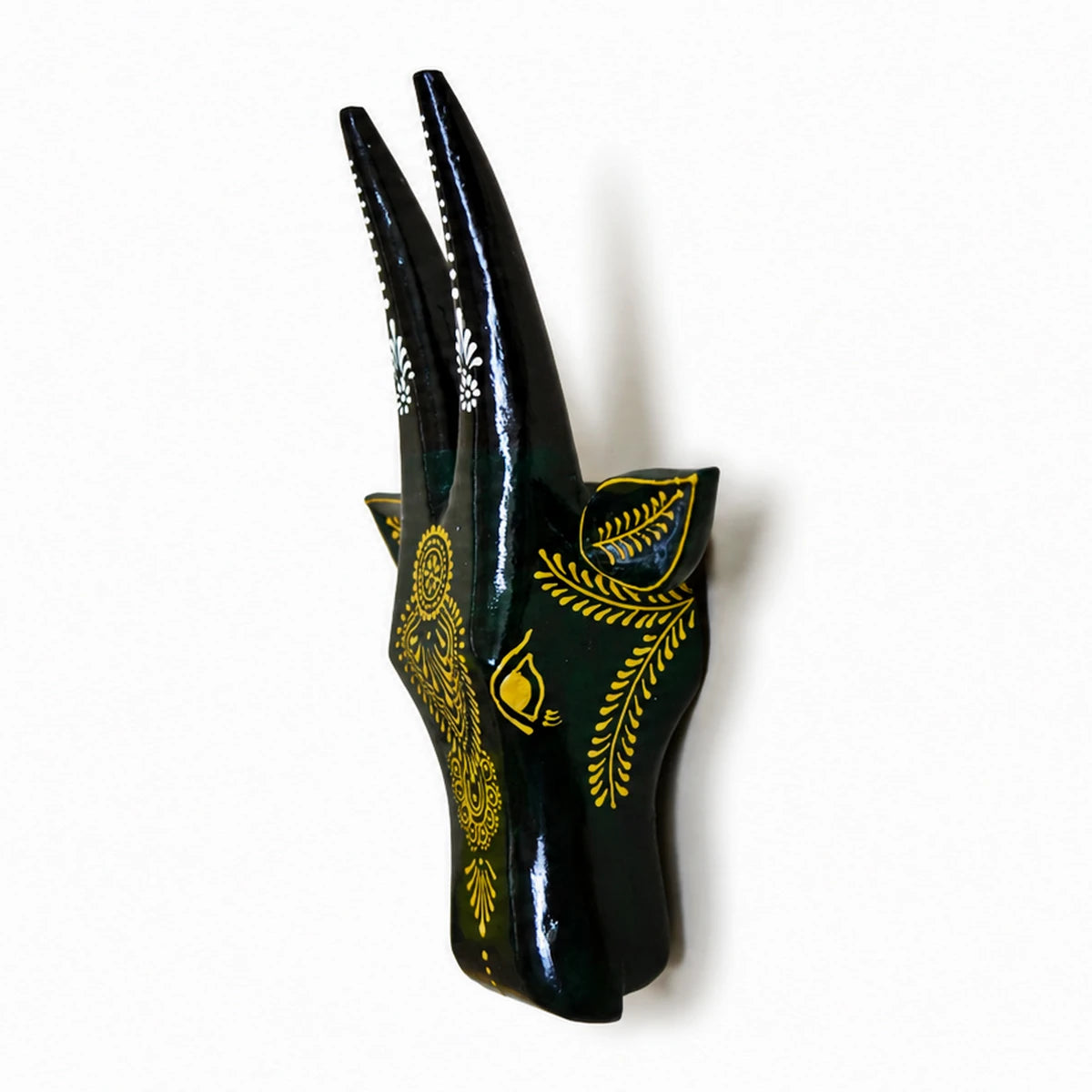 Black Hand Painted Cow Head Wall hanging 12inch
