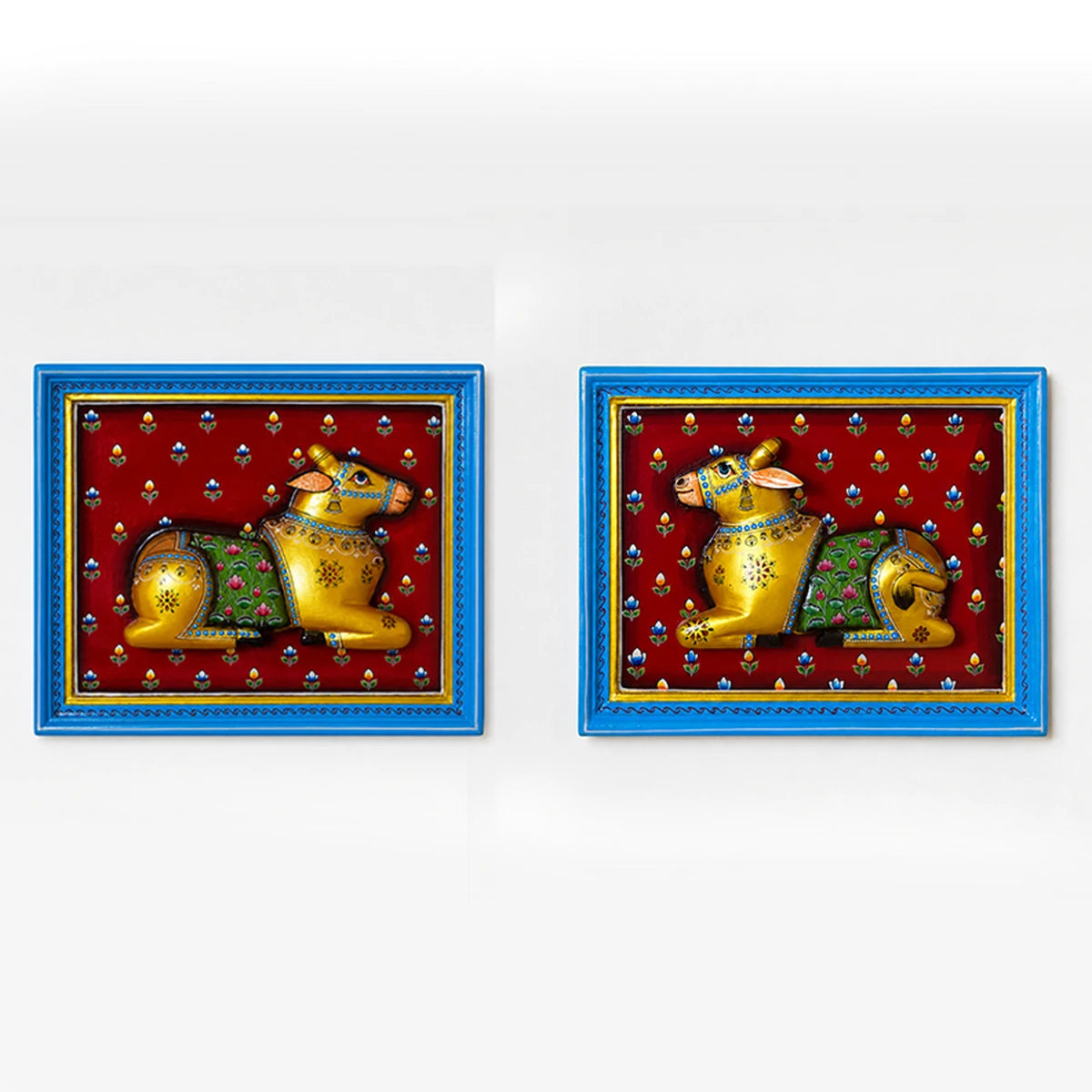 Hand Painted Golden Cow frame