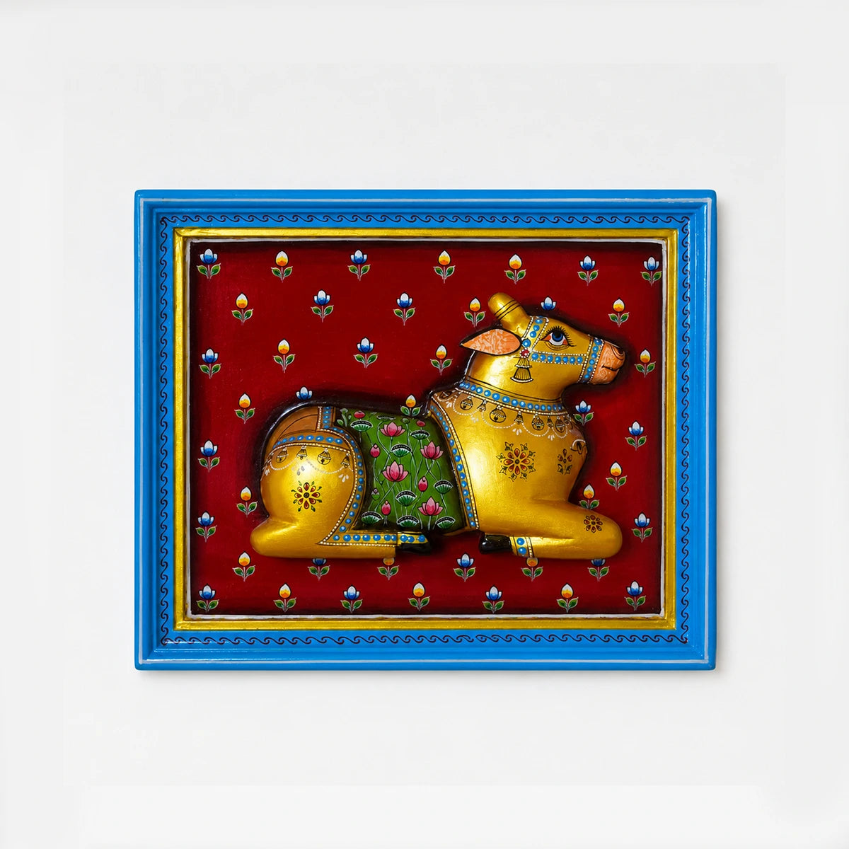 Hand Painted Golden Cow frame