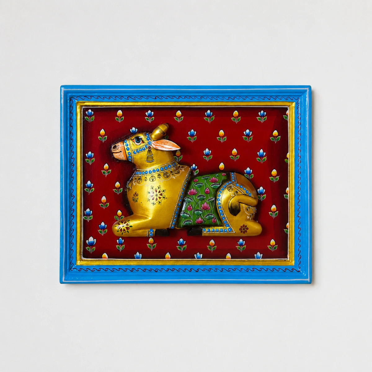 Hand Painted Golden Cow frame