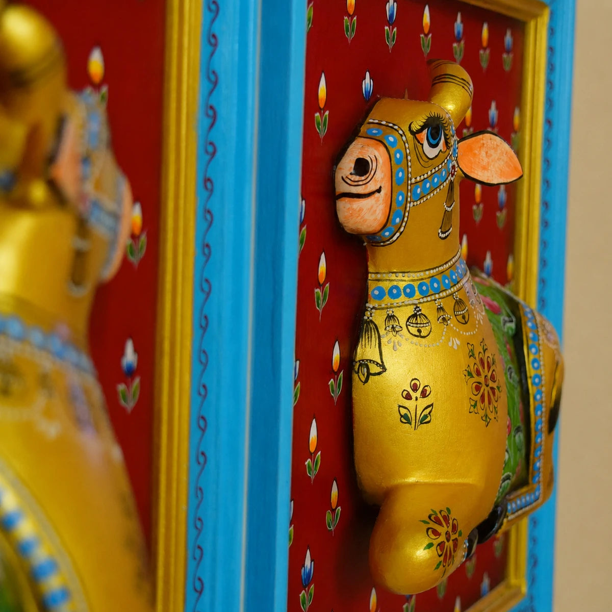 Hand Painted Golden Cow frame