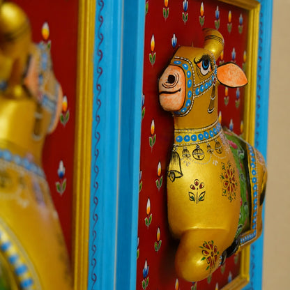 Hand Painted Golden Cow frame