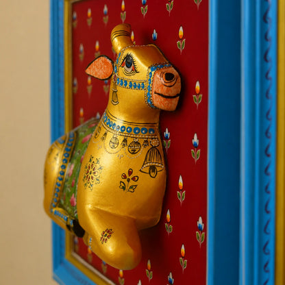 Hand Painted Golden Cow frame