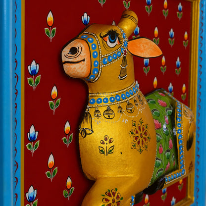Hand Painted Golden Cow frame