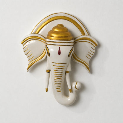 Marble finish Ganesh face Wall Hanging -15 inch