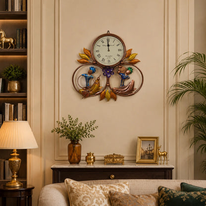 2 Musician Hand Painted Metal Wall Clock