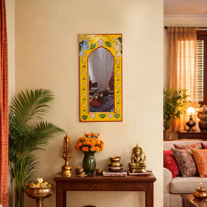 Radha krishna Hand Painted Mirror Frame