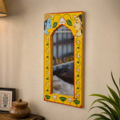 Radha krishna Hand Painted Mirror Frame