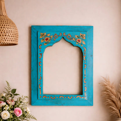Crackled Antique Finish Hand Painted Green Frame