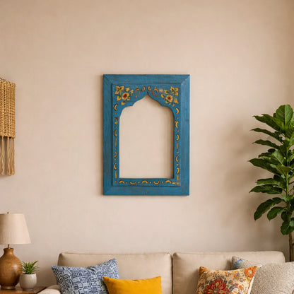 Crackled Antique Finish Hand Painted Green Frame