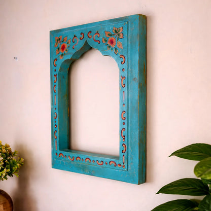 Crackled Antique Finish Hand Painted Green Frame
