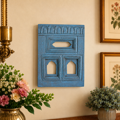 Crack Finish Antique blue Jarokha Frame