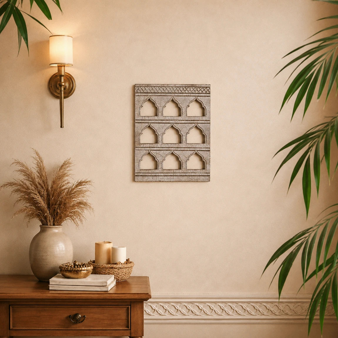 Crackled Antique Finish 9 Mehrab Frame